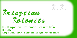 krisztian kolonits business card